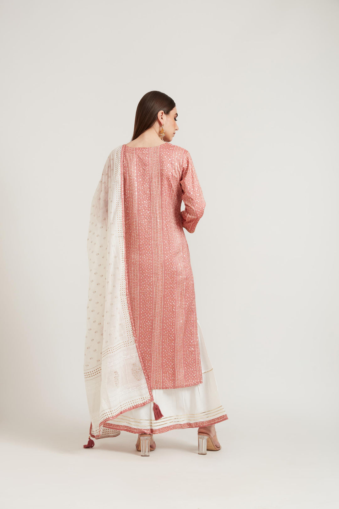 Neerus Pink cotton suit set - detail view 1