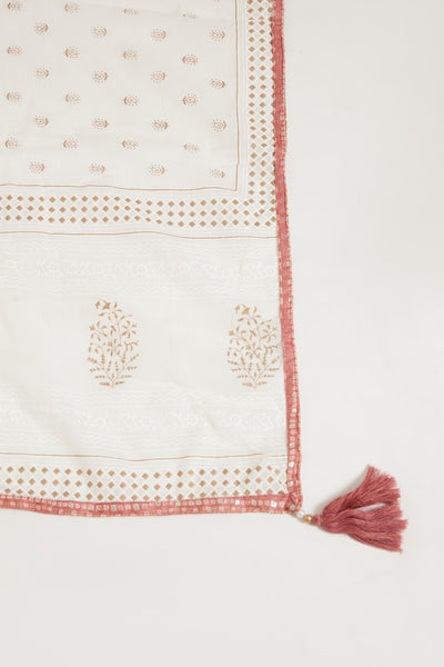 Neeru's Onion Color Cotton Fabric Suit Set