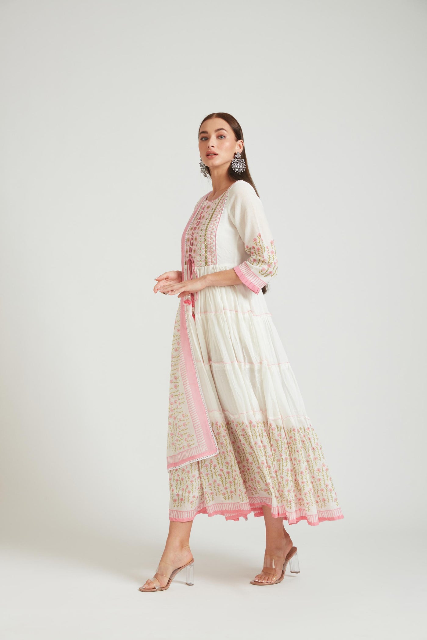 Neeru's Pink Color Cotton Fabric Salwar Kameez
