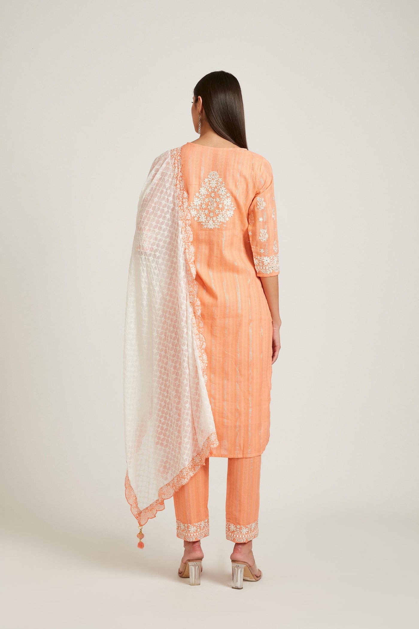 Neeru's Orange Color Cotton Fabric Salwar Kameez