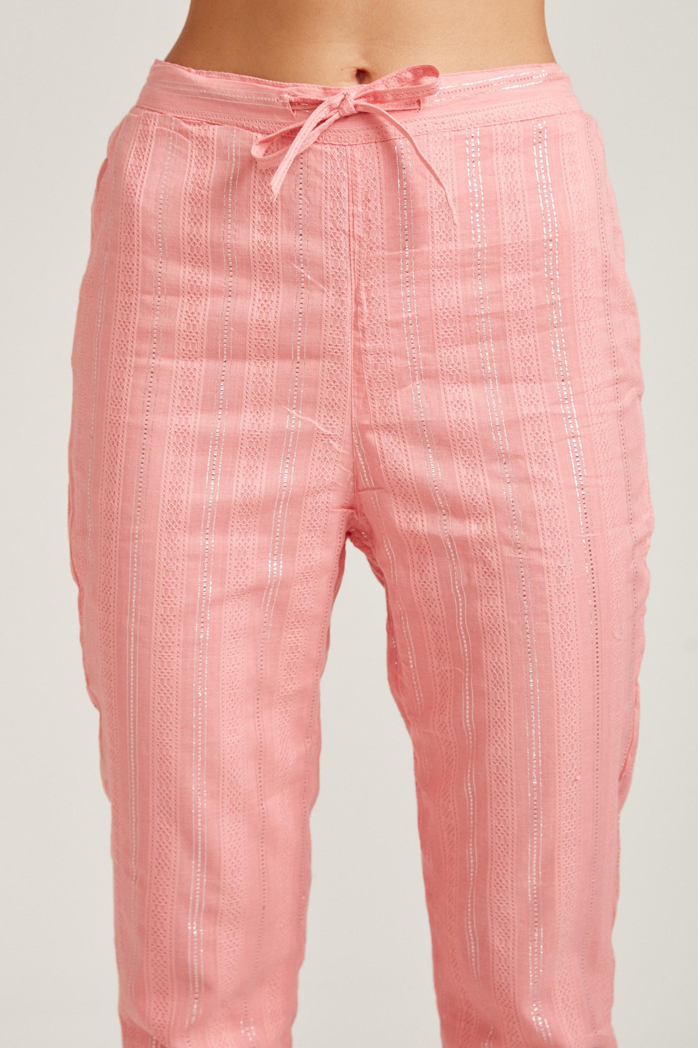 Neeru's Pink Color Cotton Fabric Kurta Set