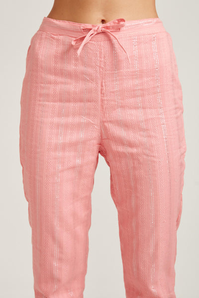 Neeru's Pink Color Cotton Fabric Kurta Set