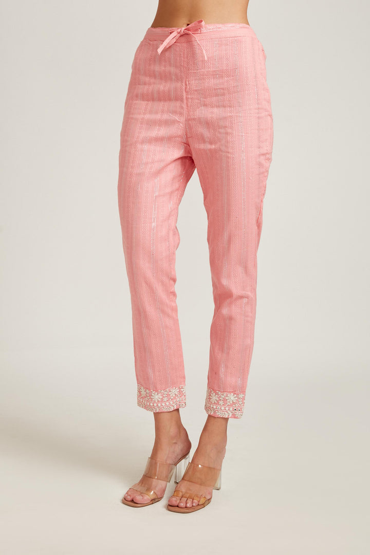 Neerus Pink cotton printed kurta set - detail view 3