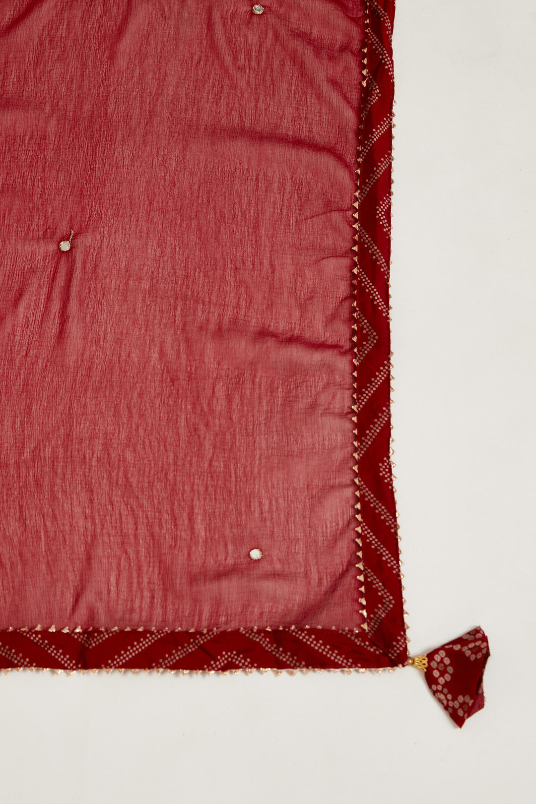 Neerus Maroon modal printed suit set - detail view 4