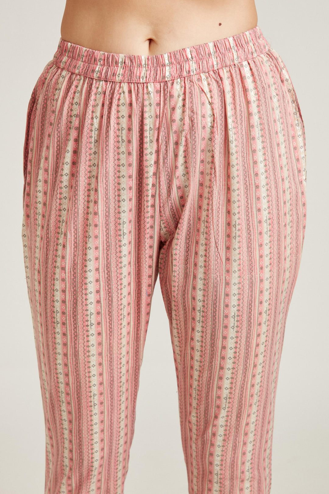 Neerus Pink Color Cotton Fabric Salwar Kameez