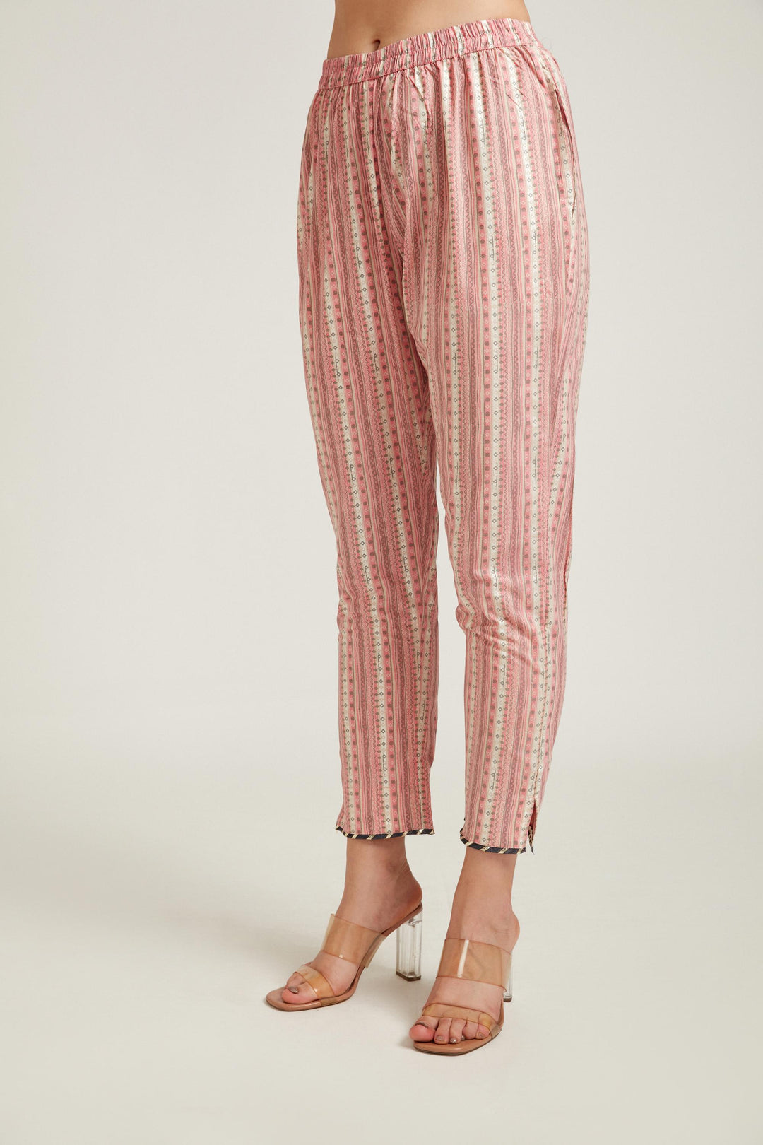 Neerus Pink Color Cotton Fabric Salwar Kameez