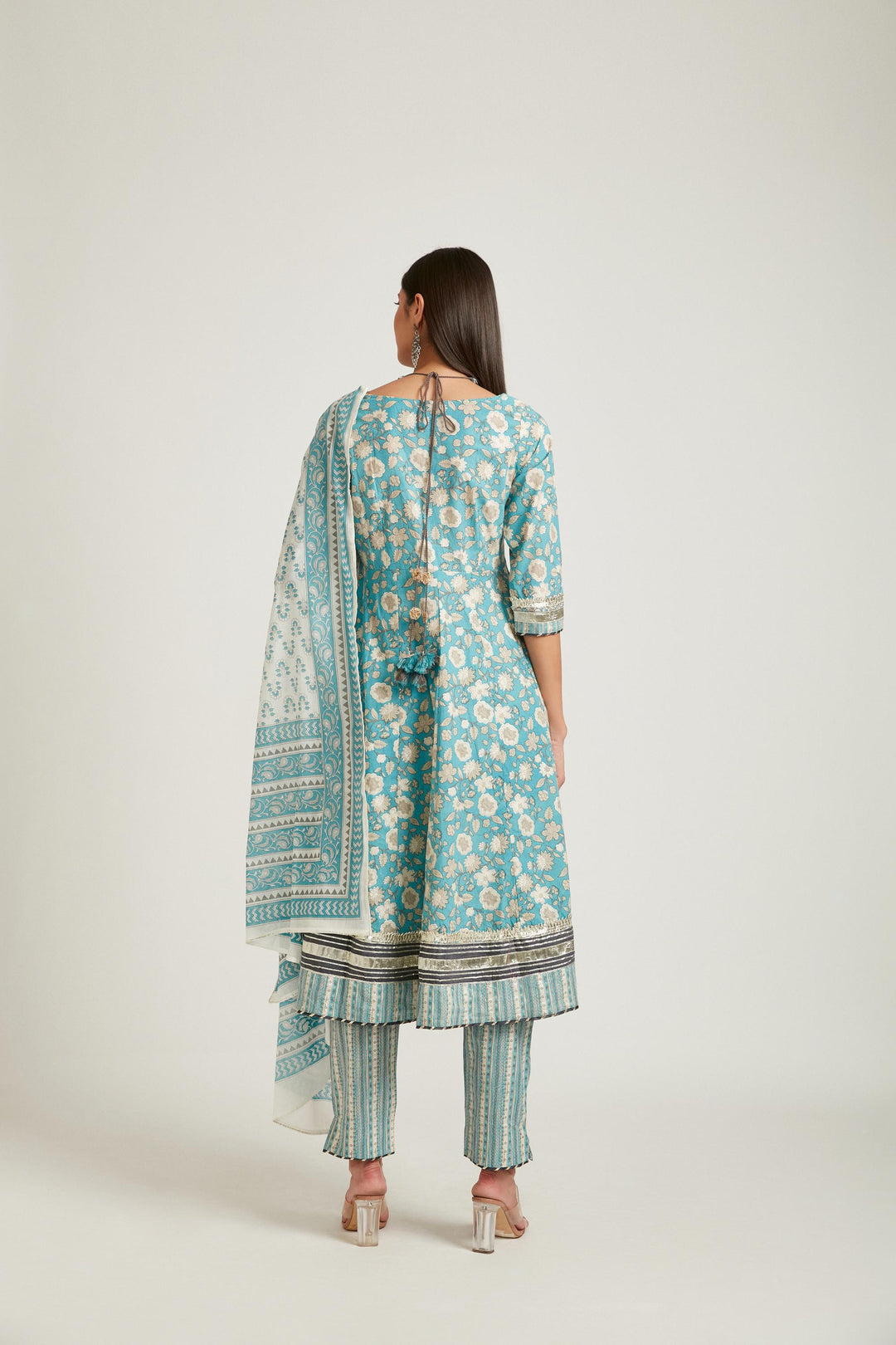 Neerus Rama Color Cotton Fabric Salwar Kameez