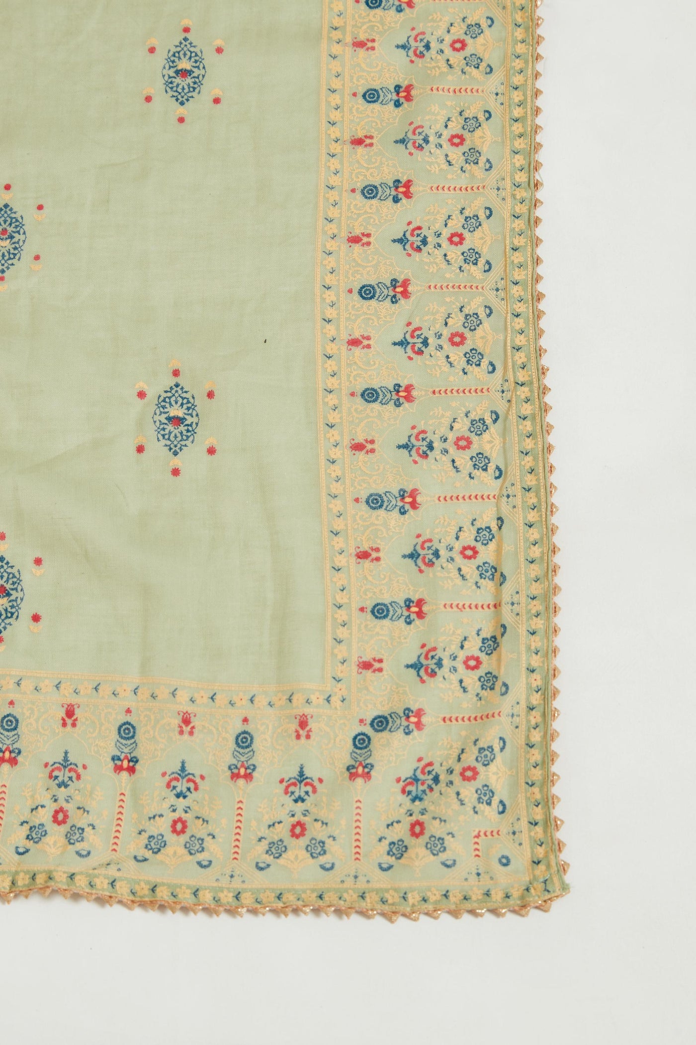 Neeru's Pista Color Cotton Fabric Kurta Set