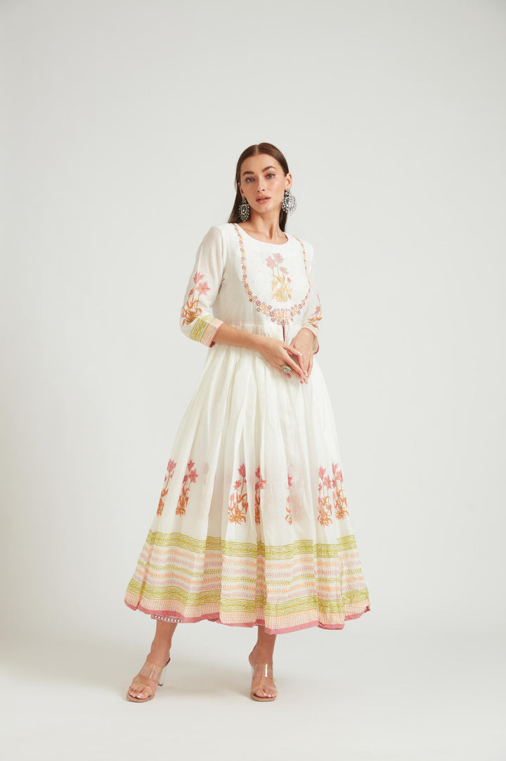 Neerus Pink Chanderi Suit Set - detail view 1