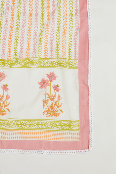 Neeru's Coral Color Chanderi Fabric Salwar Kameez