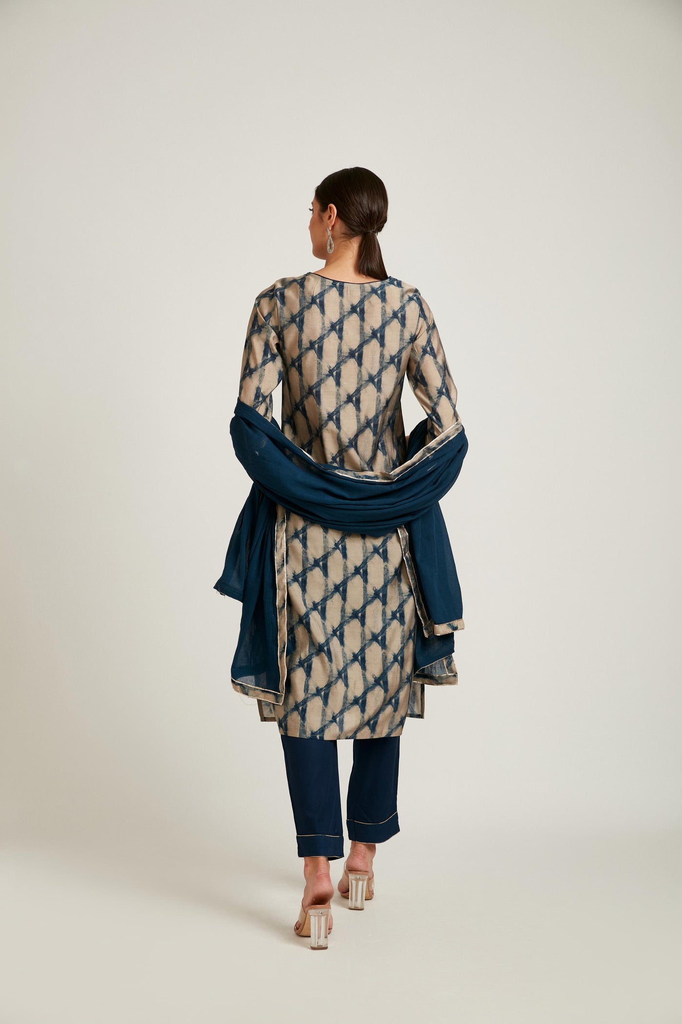Neeru's Blue Color Model Fabric Kurta Set