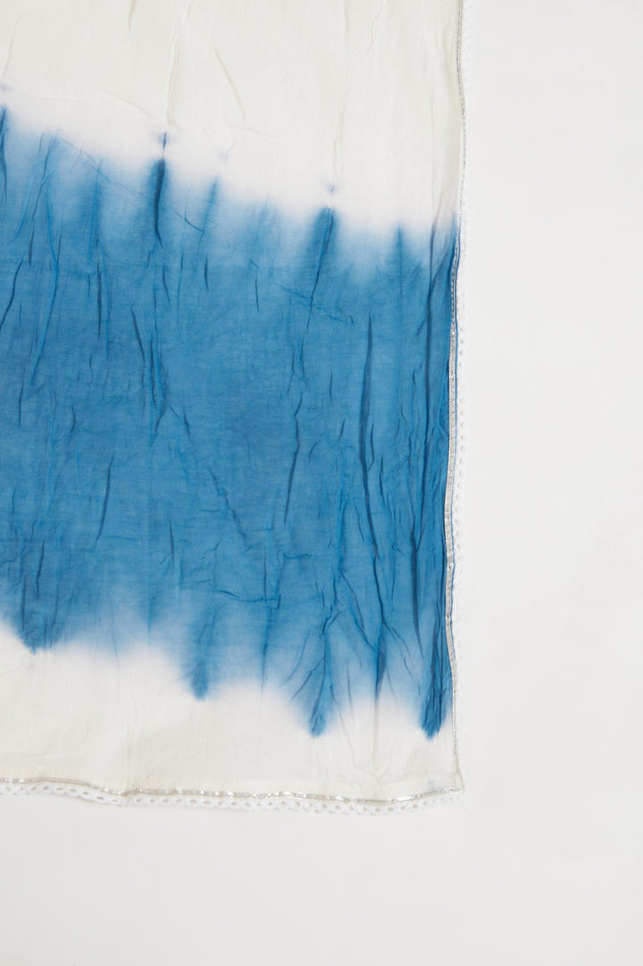 Neerus Blue cotton printed suit set - detail view 2