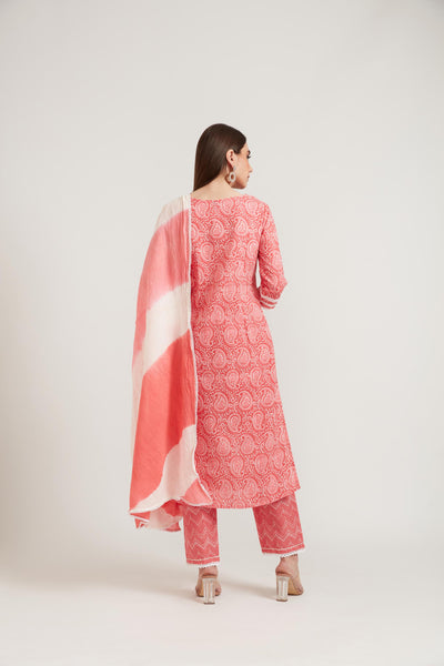 Neeru's Pink Color Cotton Fabric Suit Set