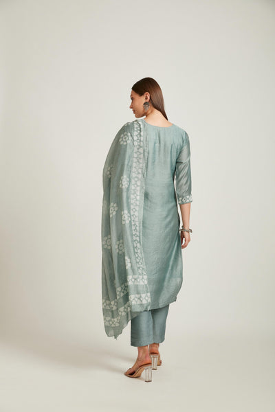 Neeru's Pista Color Chanderi Fabric Salwar Kameez