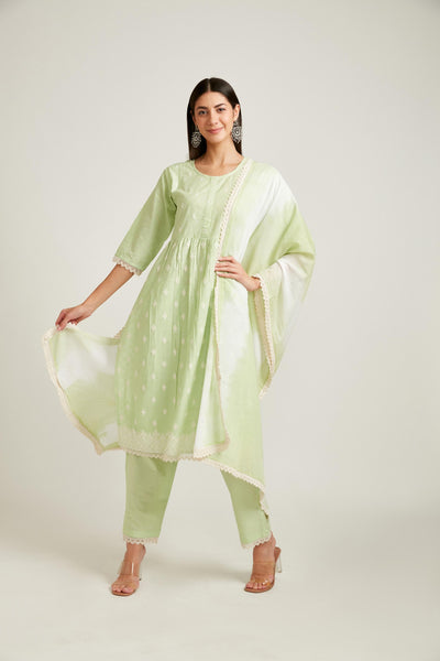 Neeru's Pista Color Cotton Fabric Salwar Kameez