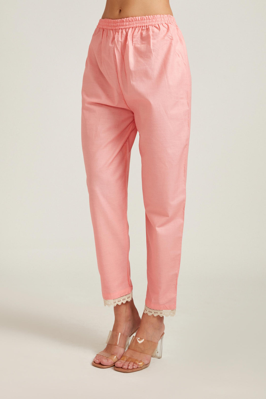Neerus Pink cotton printed kurta set - detail view 2