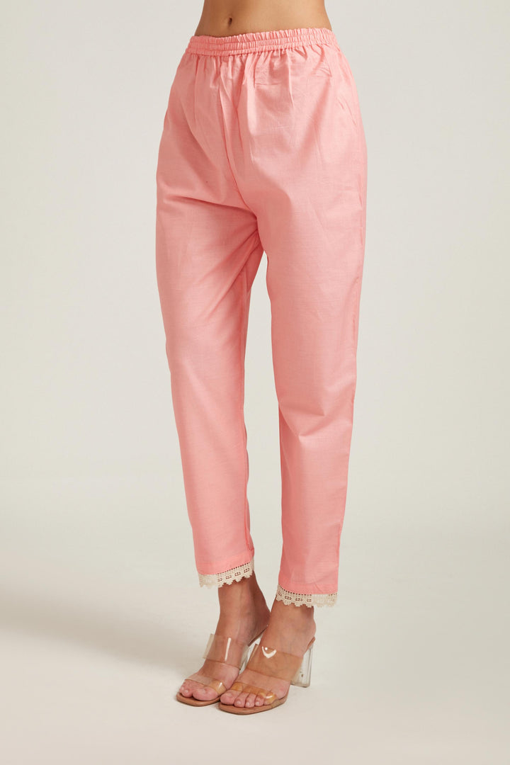 Neerus Pink cotton printed kurta set - detail view 2