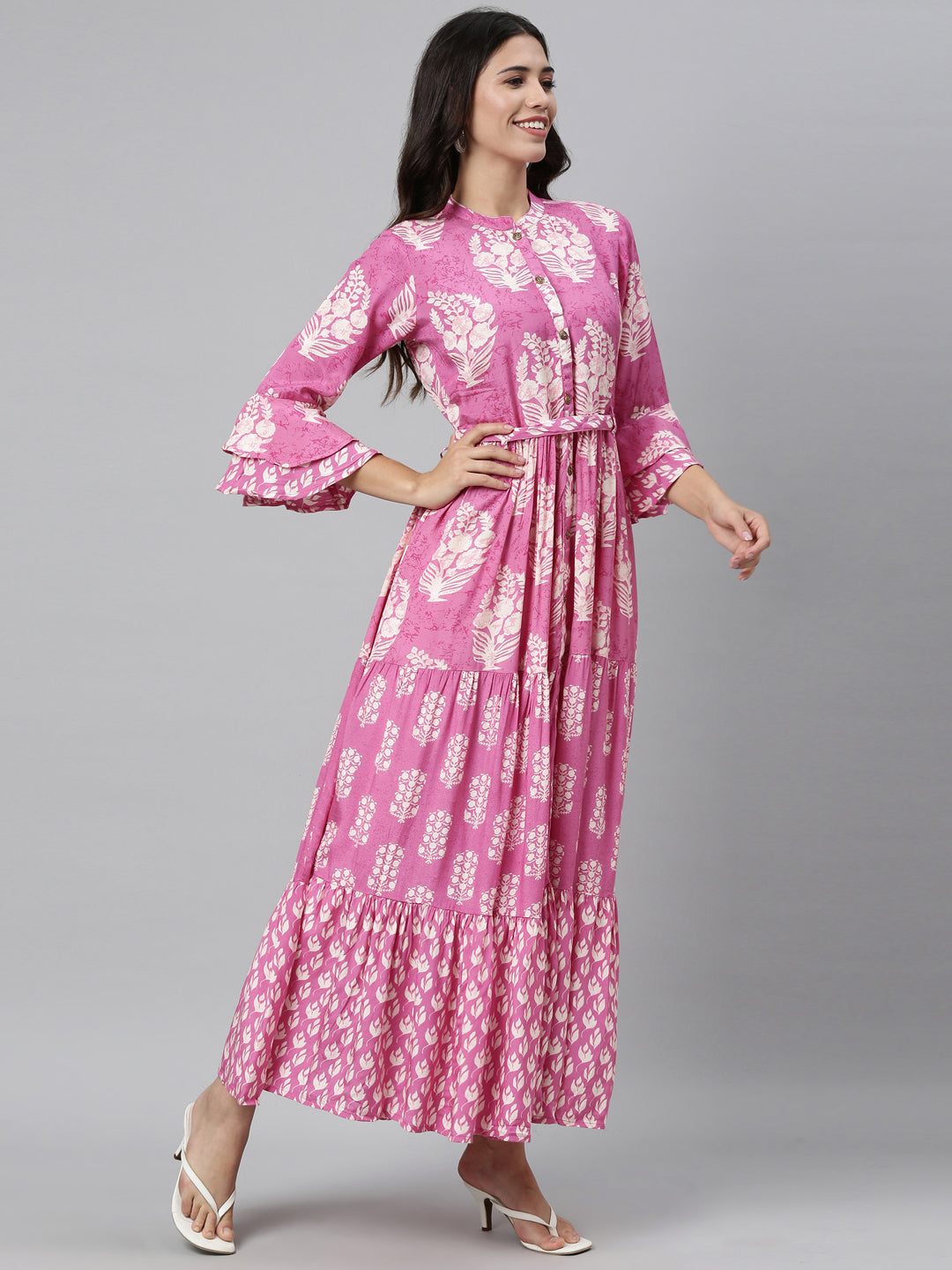 Neeru's Pink Color Santoon Fabric Kurta