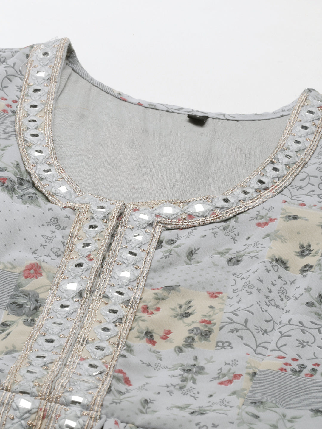 Neerus Grey Color Georgette Fabric Gown