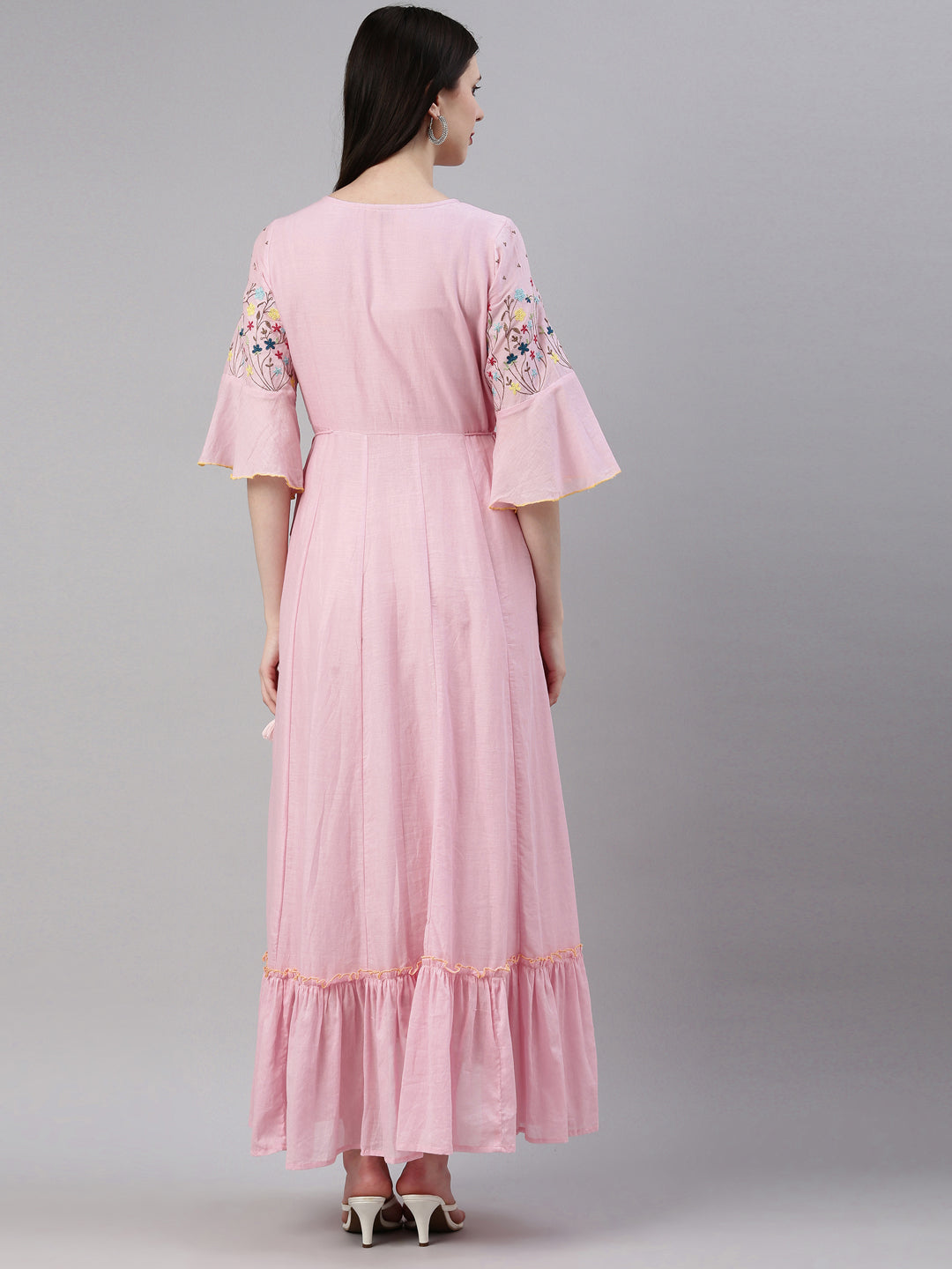 Neeru'S Pink Color Cotton Fabric Kurta