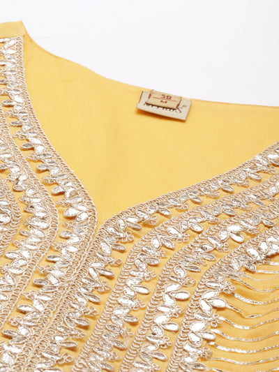 Neeru'S Yellow Color Cotton Fabric Kurta