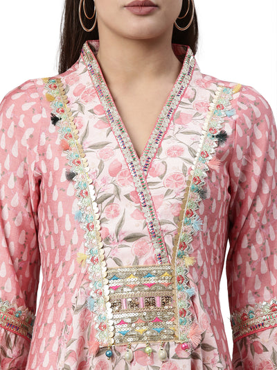 Neeru's Pink Color Model Fabric Kurta
