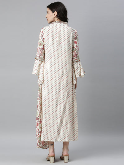 Neeru'S CREAM Color SANTOON Fabric Kurta
