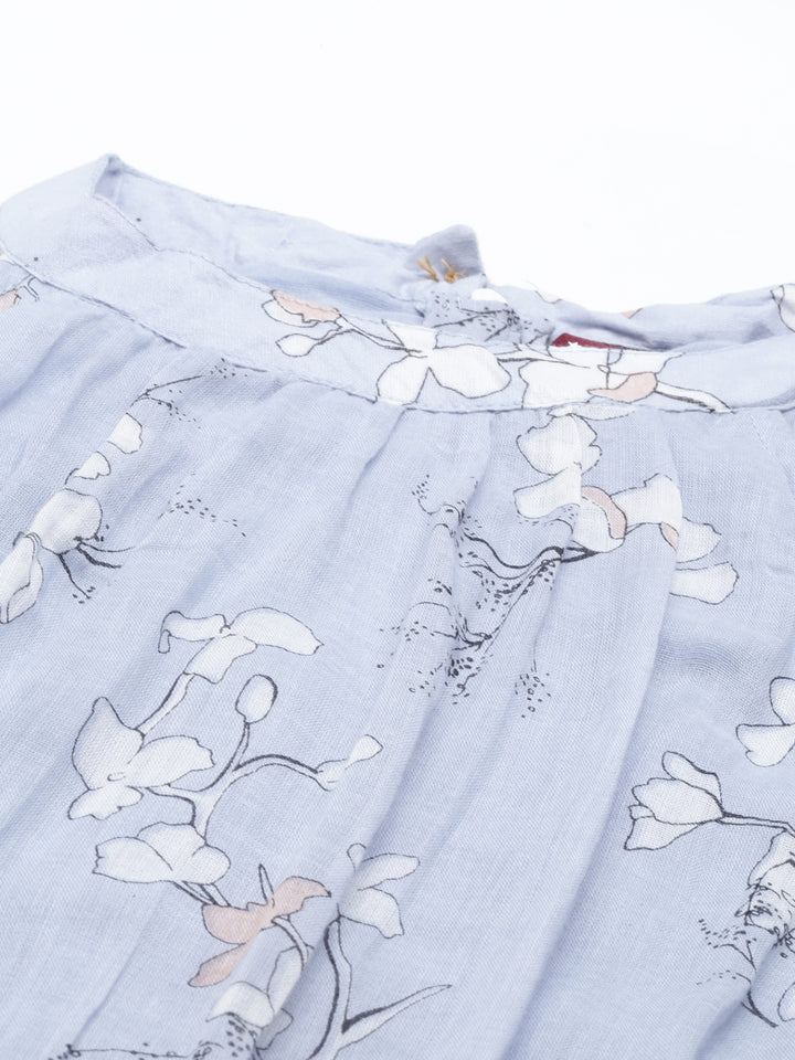 Neerus L Gray Color Georgette Fabric Kurta