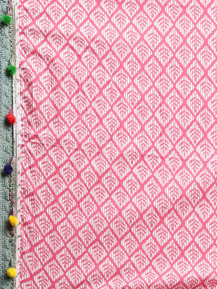 Neerus Pink Color Jute Cotton Fabric Kurta Sets With Dupatta