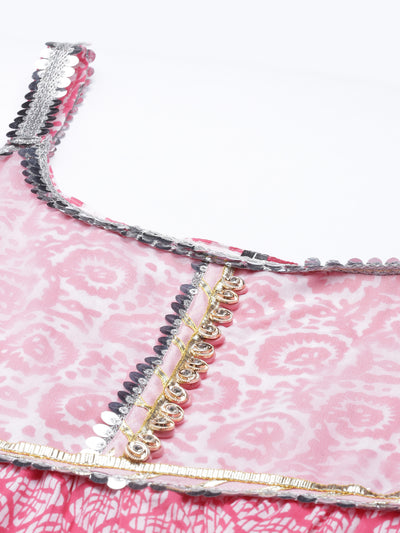 Neeru'S PINK color, Jute Cotton fabric Kurta Sets With Dupatta