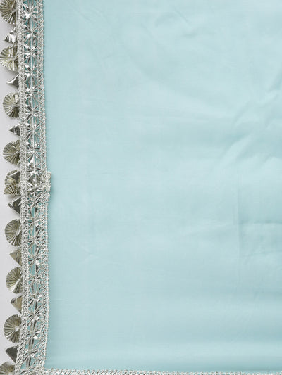 Neeru'S FEROZI color, Jute Cotton fabric Kurta Sets With Dupatta