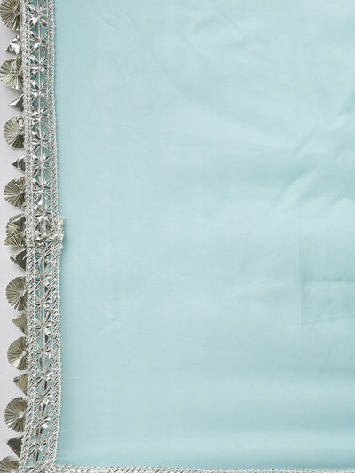 Neeru's Ferozi Color Jute Cotton Fabric Kurta Sets With Dupatta