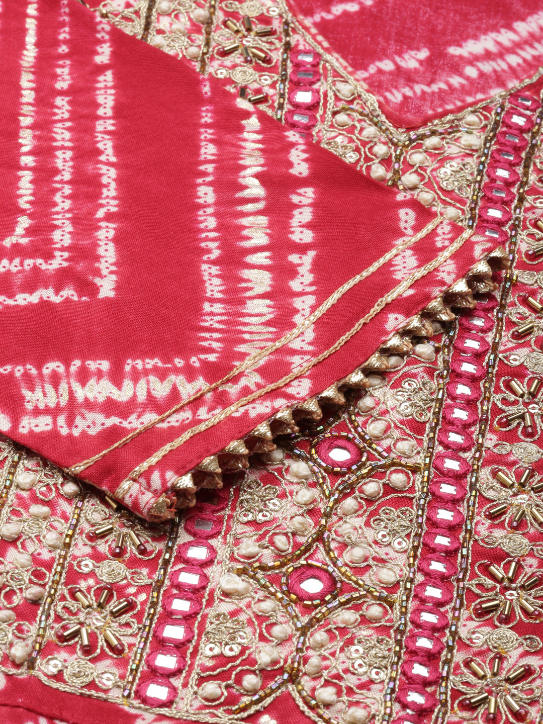 Neerus Pink Straight Printed Viscose Rayon Kurtas