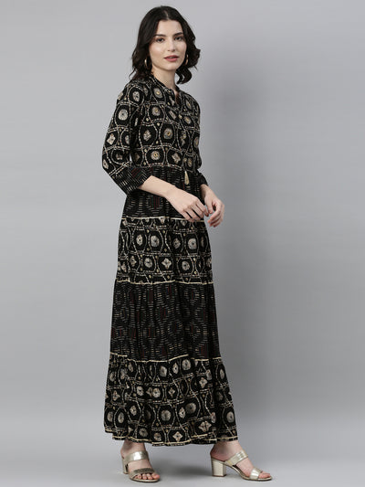 Neeru'S BLACK Color RAYON Fabric Kurta