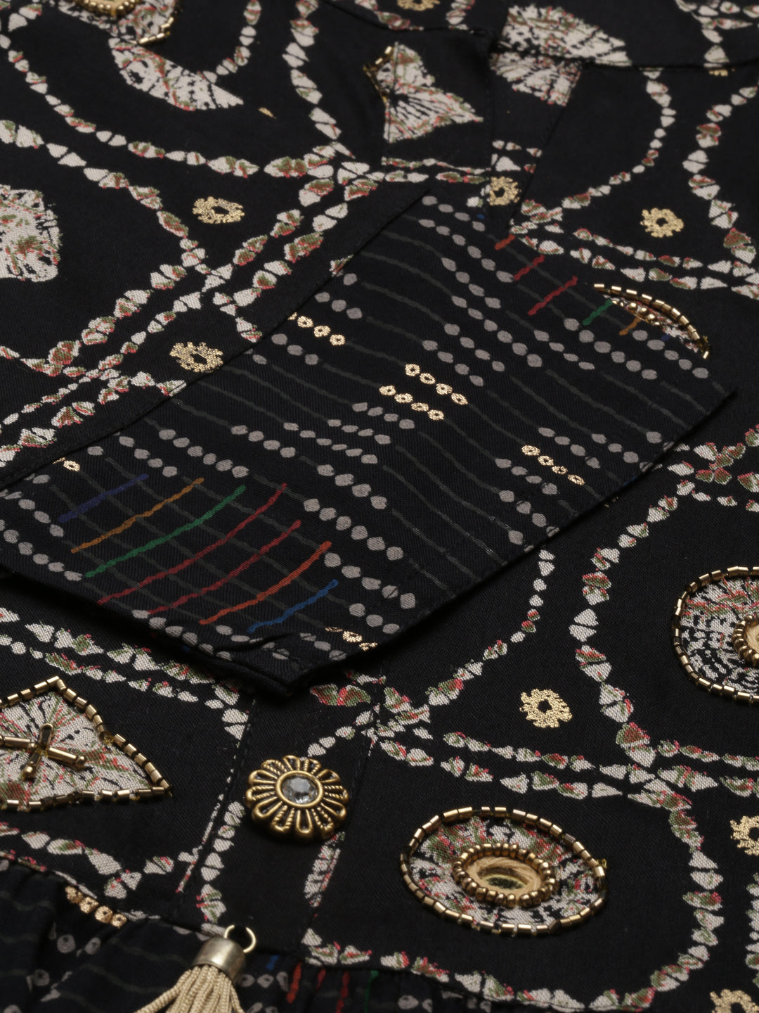 Neeru'S BLACK Color RAYON Fabric Kurta