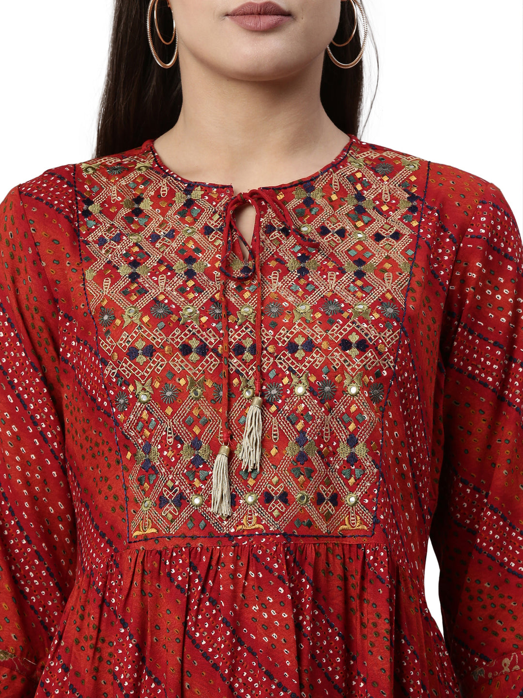 Neerus Maroon Color Rayon Fabric Kurta