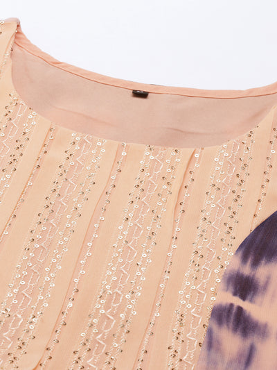 Neeru'S PEACH Color GEORGETTE Fabric Kurta