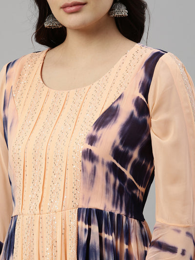 Neeru'S PEACH Color GEORGETTE Fabric Kurta