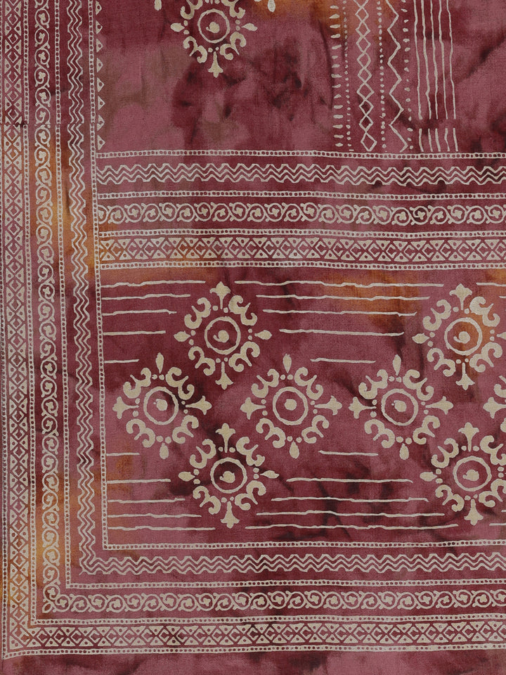 Neerus Pink Viscose Rayon Printed Anarkali Kurta Set - detail view 4