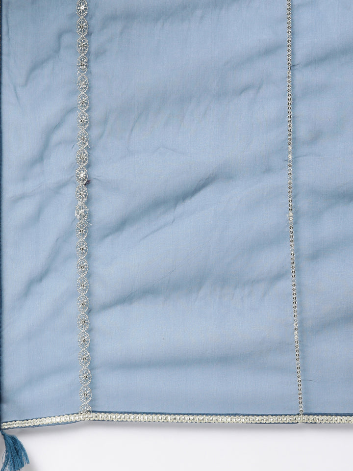 Neerus Blue Regular Knee Length Printed Readymade Suits