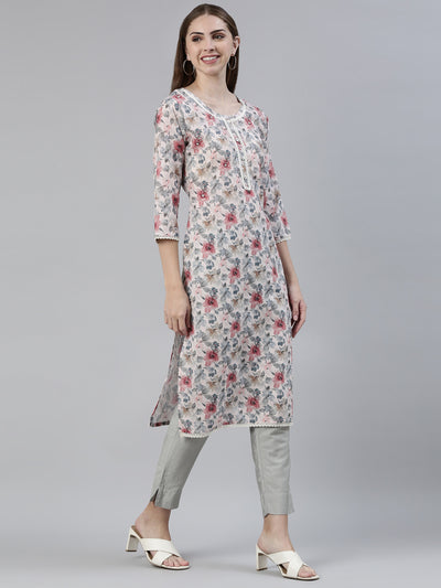 Neerus Printed Straight Printed Cotton Kurtas