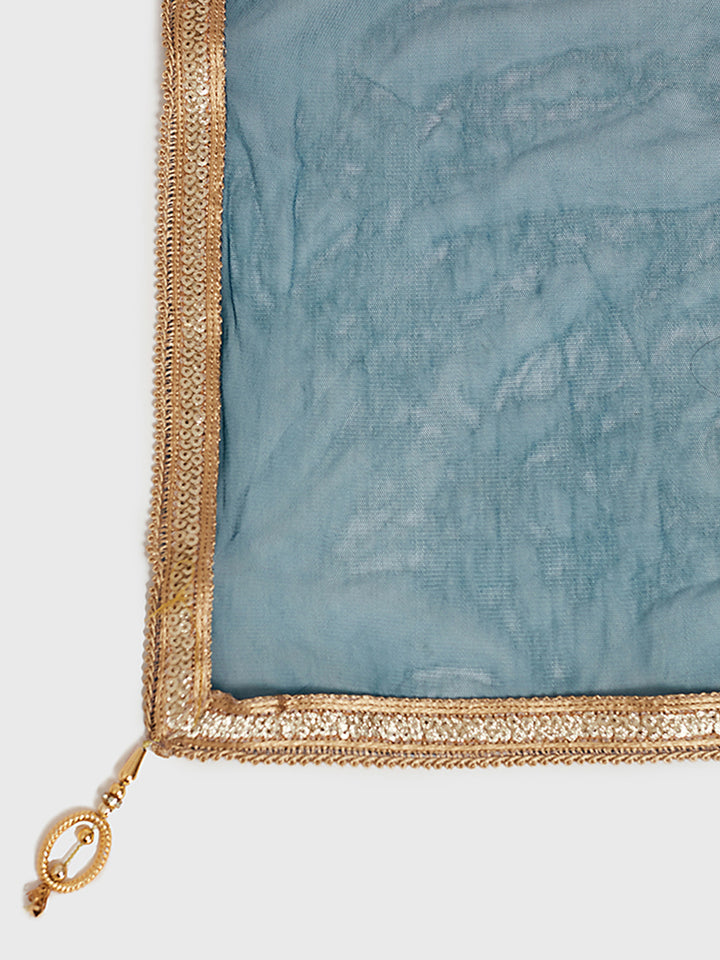 Neerus Peacock Color Georgette Fabric Suit-Gharara