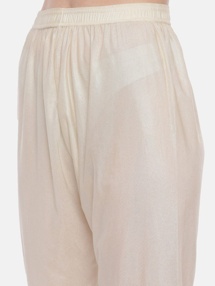 Neerus Beige Color Chanderi Fabric Full Sleeves Suit-Anarkali