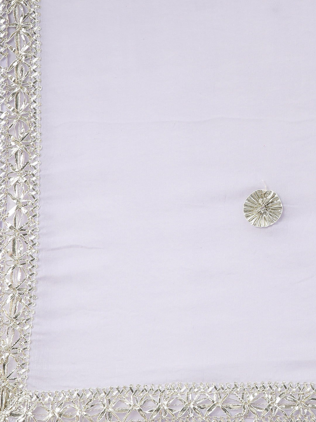 Neerus Purple embroidered kurta set with trouser and dupatta - detail view 4