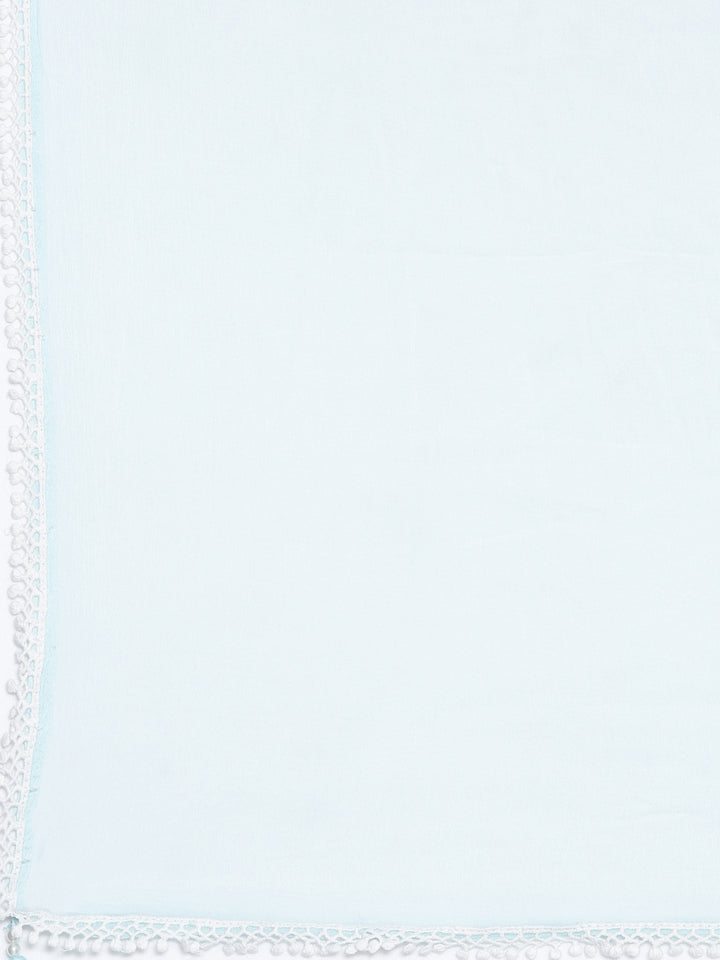 Neerus Green cotton embroidered kurta set straight silhouette - detail view 4