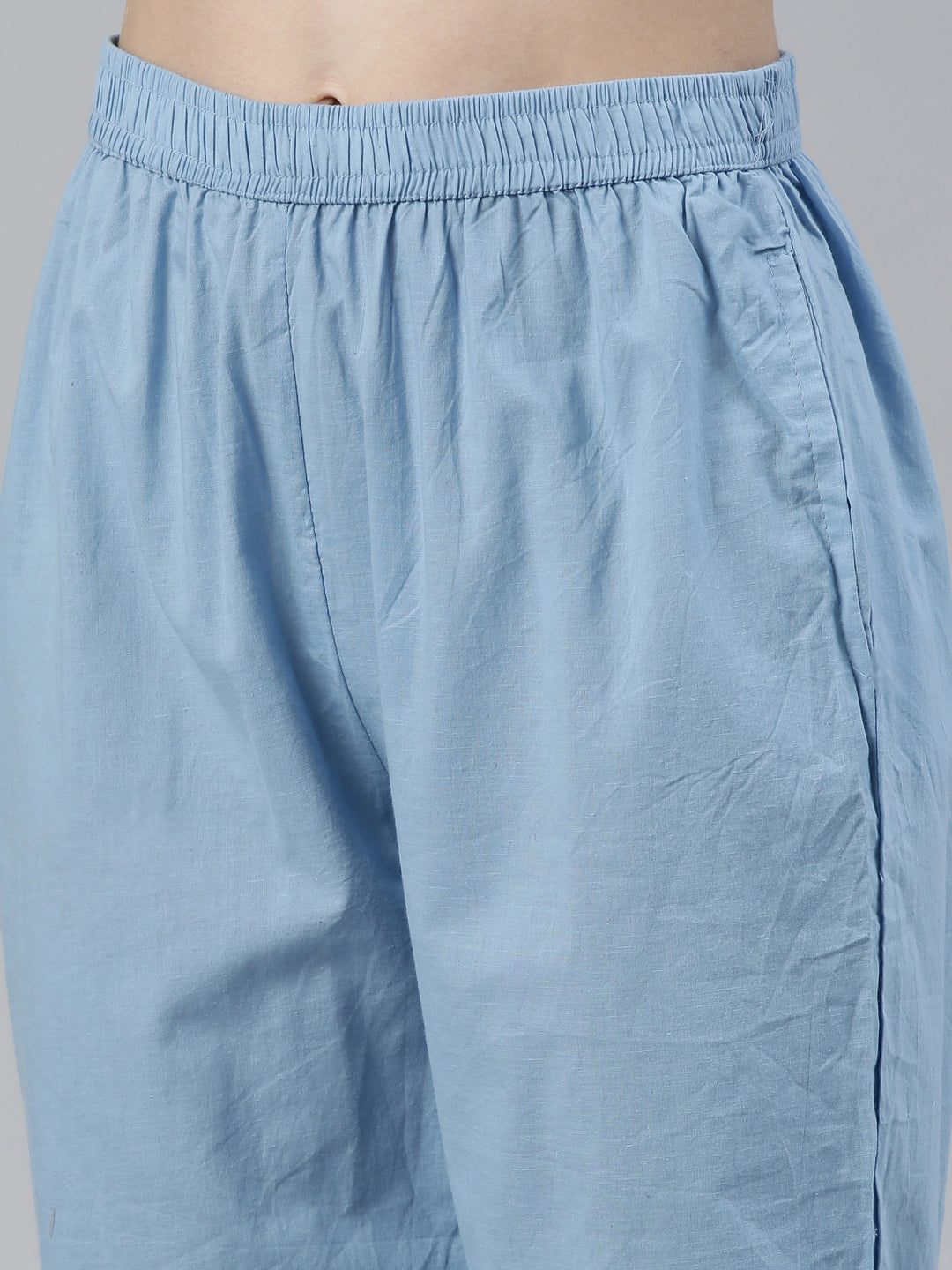 Neerus Blue Regular Knee Length Printed Readymade Suits