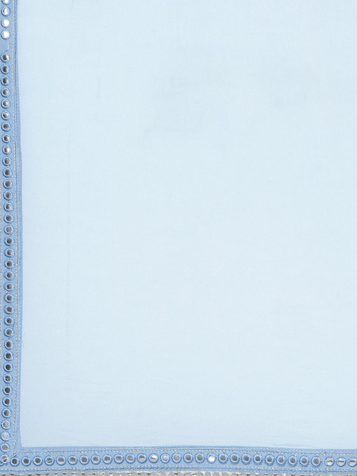 Neerus Blue Regular Knee Length Printed Readymade Suits