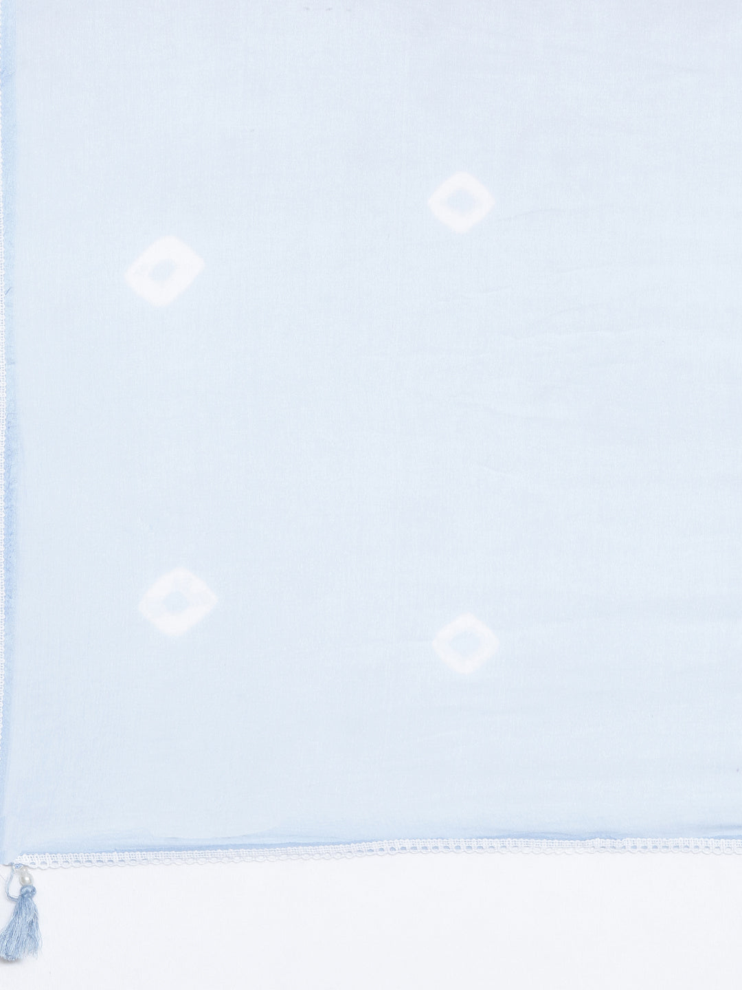 Neerus Blue Regular Knee Length Printed Kurta Solid Trousers With Dupatta
