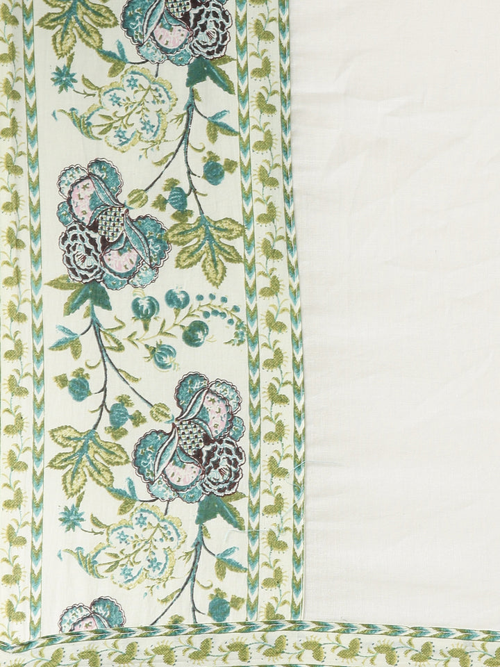 Neerus Green printed straight suit set with dupatta - detail view 4