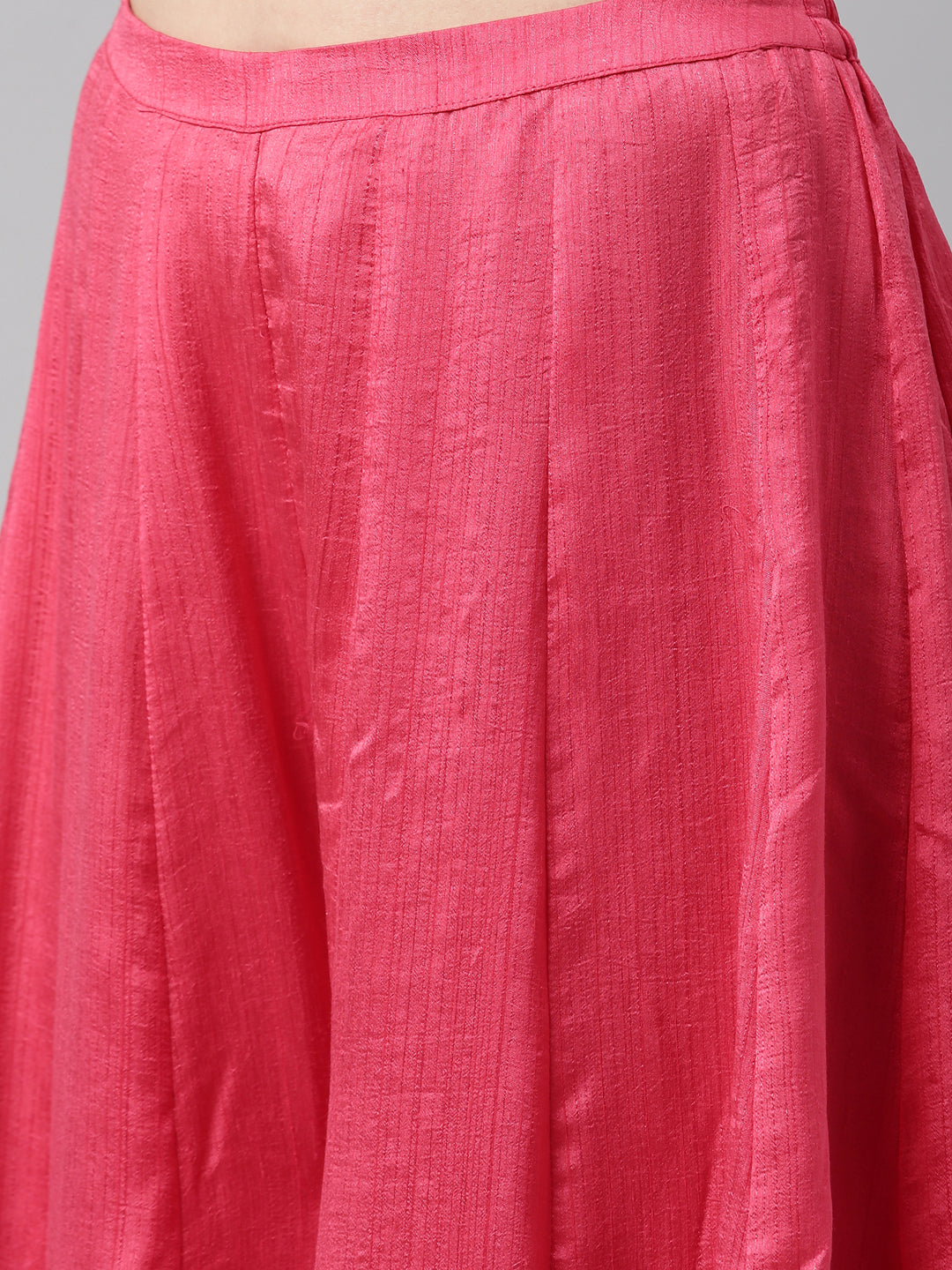 Neerus Pink silk kurta set - detail view 1